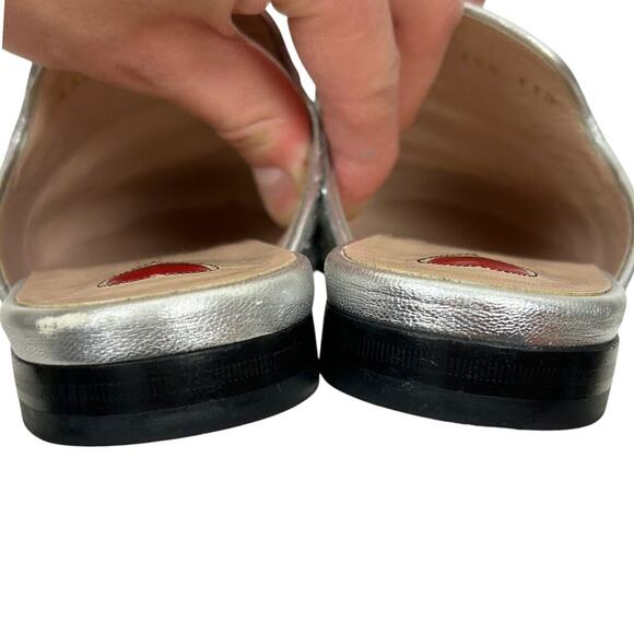 Gucci Silver Glitter Princeton Horsebit Slide Mule Loafers 5.5 - Picture 8 of 13